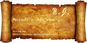 Mozsár János névjegykártya