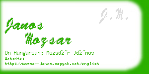 janos mozsar business card